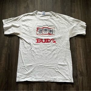 Vintage Budweiser Buds Cans T Shirt Size Large 1992 Anheuser Busch Sugar Creek
